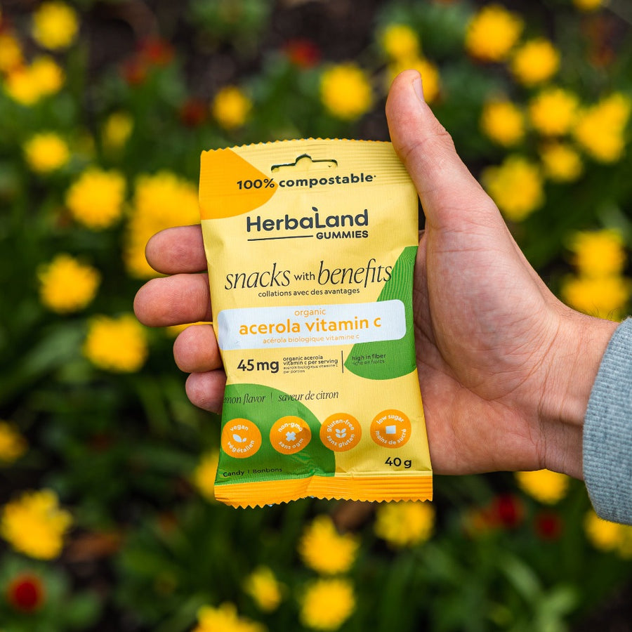 Herbaland Gummies - Pouch of Acerola Vitamin C Snack with Lemon flavour in the nature