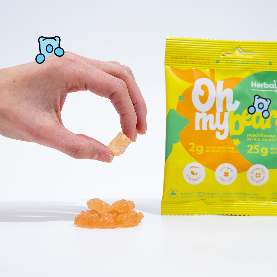 Herbaland Gummies - Herbaland Oh My! gummies are the best candy around, with only 2g of sugar and 25g of fiber per pouch. Made from plant-based ingredients and all-natural flavours, these gummies are the perfect healthy snack!