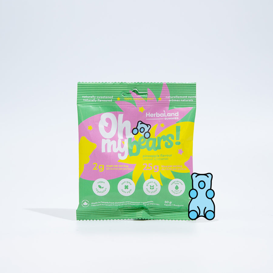 Herbaland Gummies - Herbaland Oh My! gummies are the best candy around, with only 2g of sugar and 25g of fiber per pouch. Made from plant-based ingredients and all-natural flavours, these gummies are the perfect healthy snack!