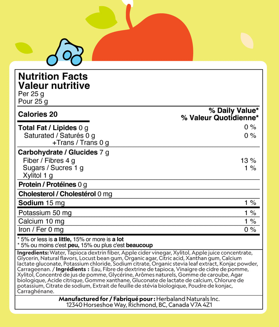 Herbaland Canada | Apple Cider Vinegar + Fiber Jelly Snack