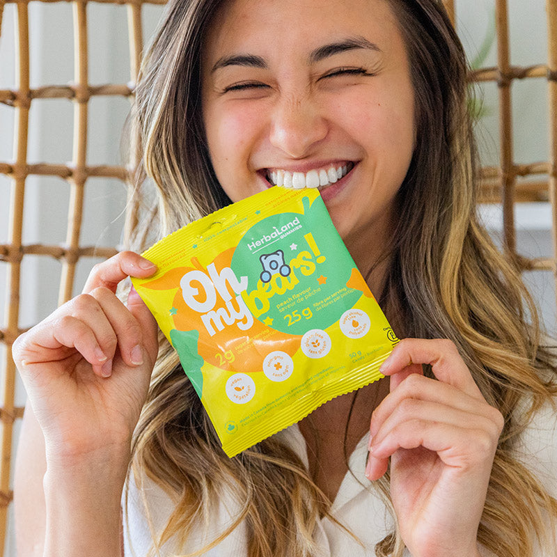 Herbaland Gummies - Herbaland Oh My! gummies are the best candy around, with only 2g of sugar and 25g of fiber per pouch. Made from plant-based ingredients and all-natural flavours, these gummies are the perfect healthy snack!