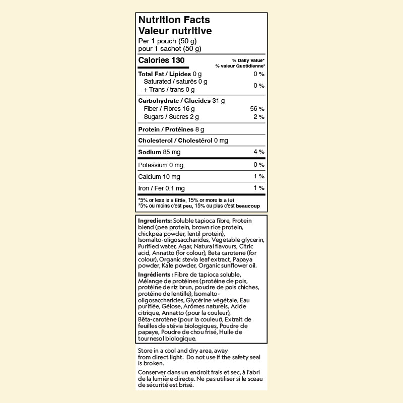 Herbaland Gummies - Herbaland Tropical Fruit Protein Snacks with Benefits Nutrition facts