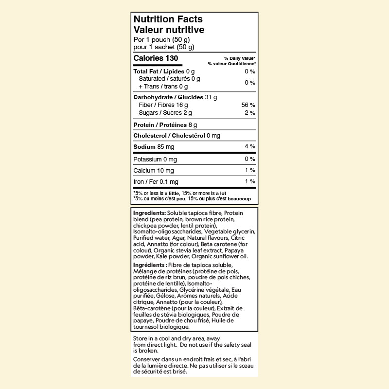 Herbaland Tropical Fruit Protein Snacks with Benefits Nutrition facts