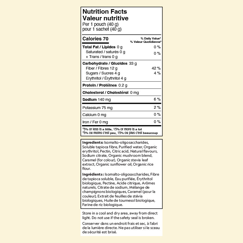 Herbaland Shroom Power Snacks with Benefits Nutrition facts